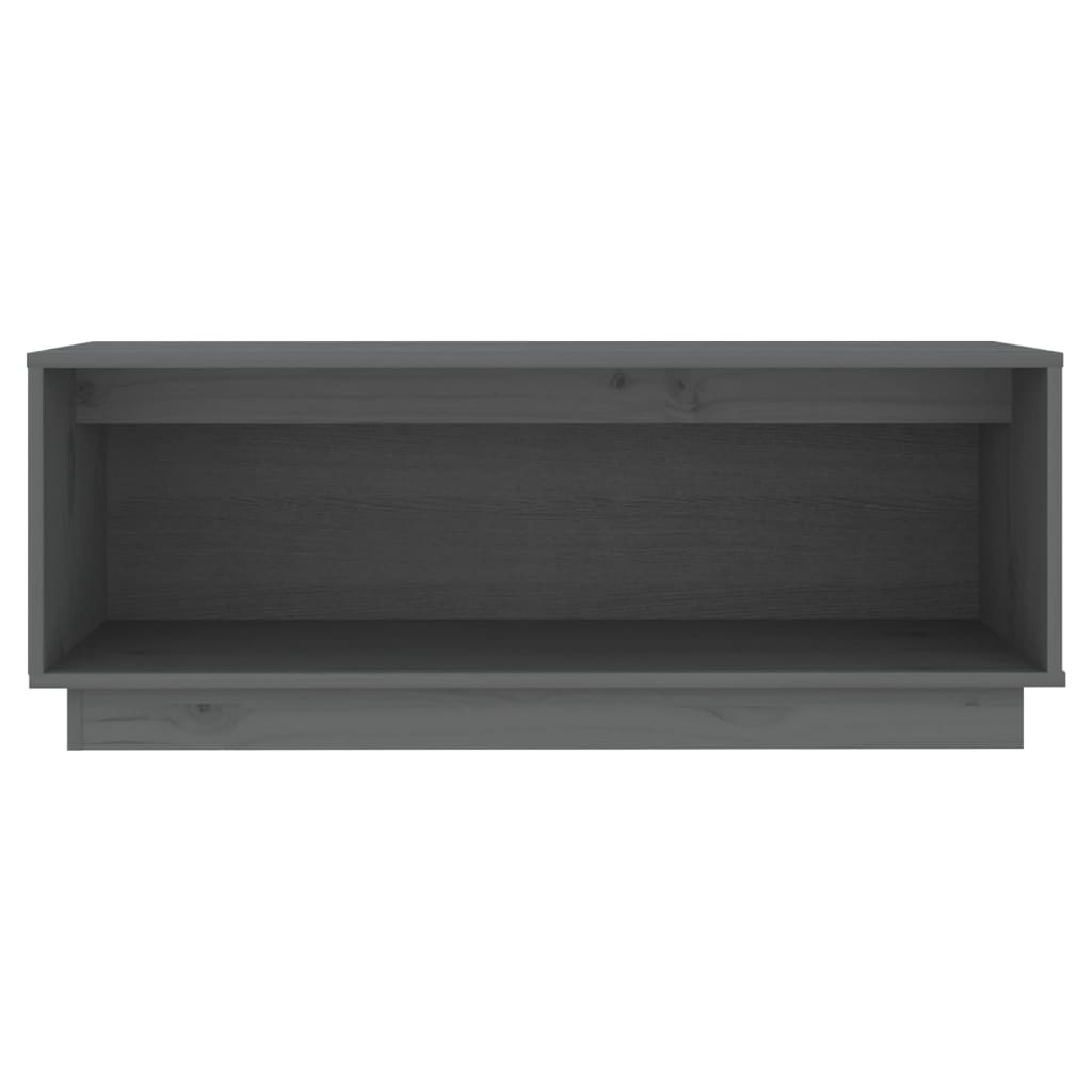 vidaXL TV Cabinet Grey 90x35x35 cm Solid Wood Pine