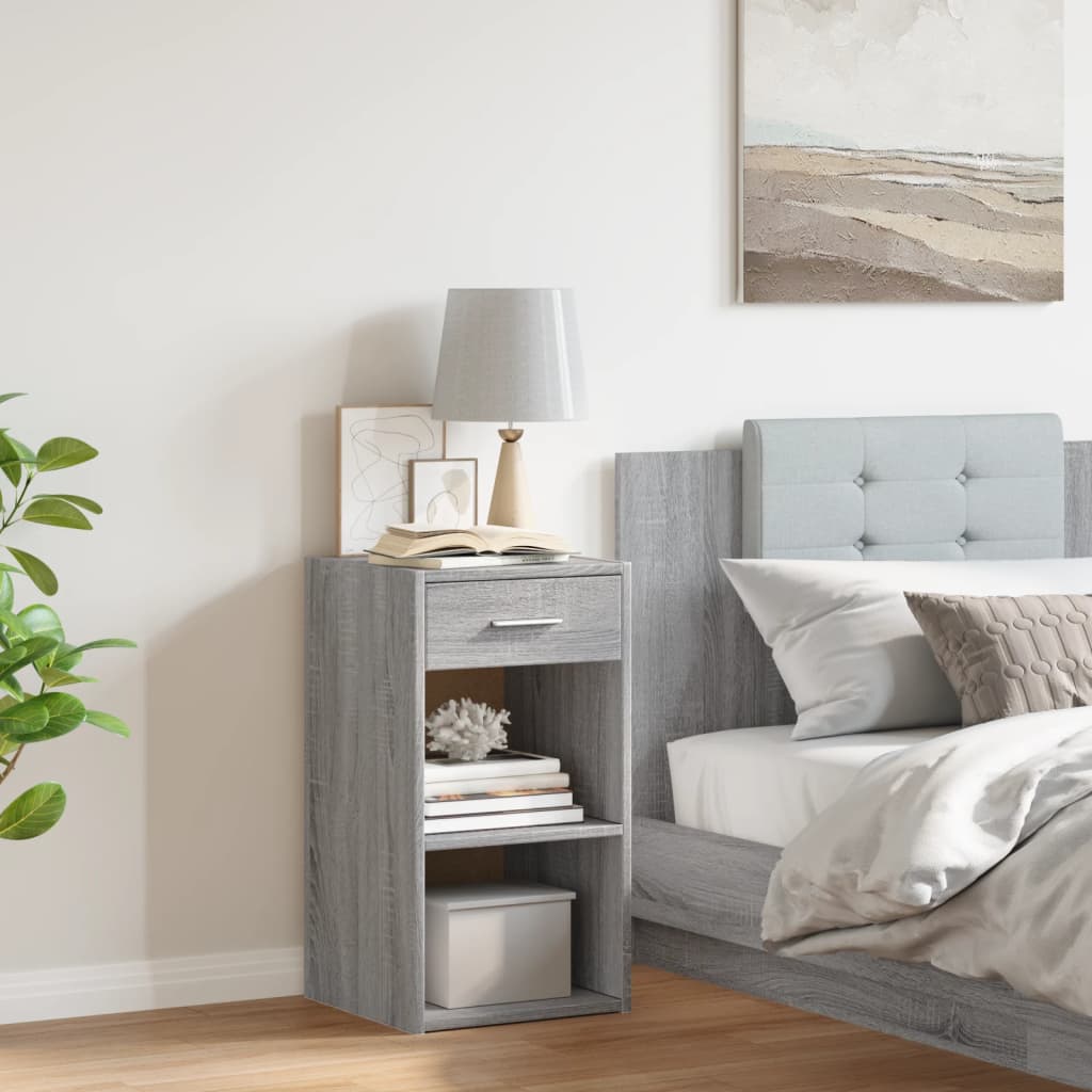 vidaXL Bedside Cabinet Grey Sonoma 35x34x65 cm Engineered Wood