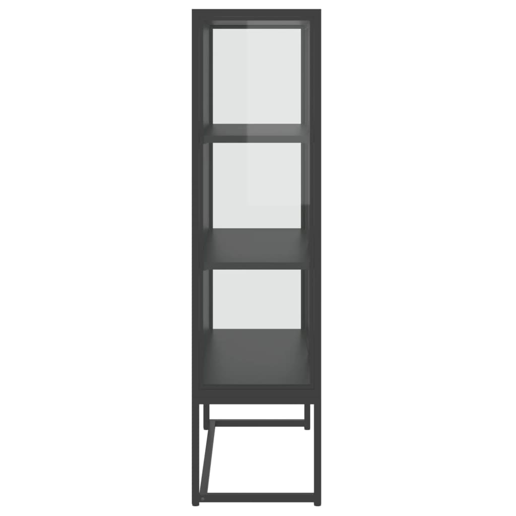 vidaXL Highboard Anthracite 80x35x135 cm Steel and Tempered Glass