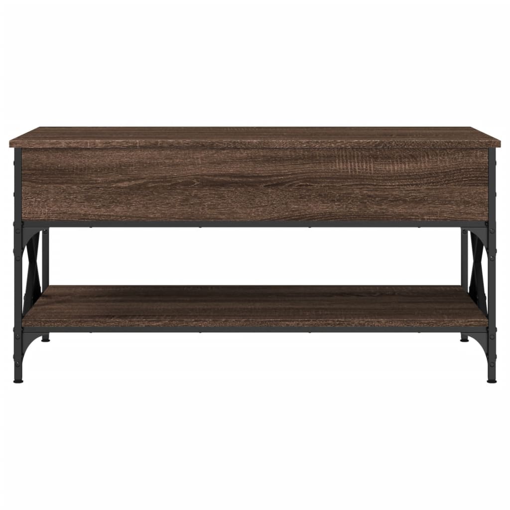 vidaXL Coffee Table Brown Oak 100x50x50 cm Engineered Wood and Metal