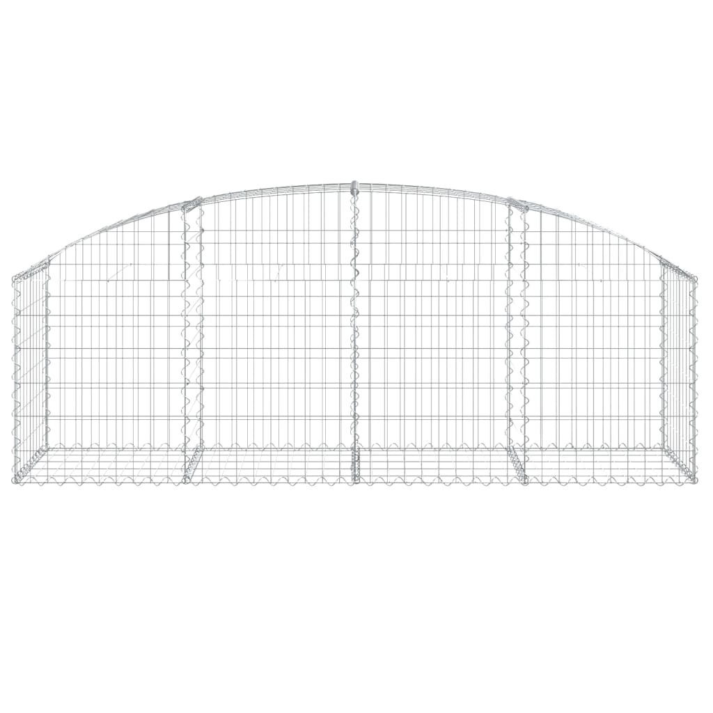 vidaXL Arched Gabion Basket 200x50x60/80 cm Galvanised Iron