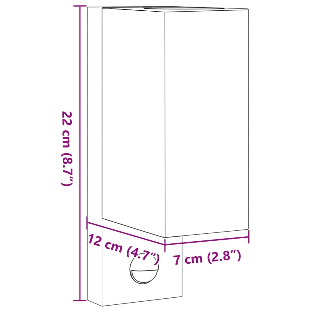 vidaXL Outdoor Wall Light with Sensor Black Die-cast Aluminium