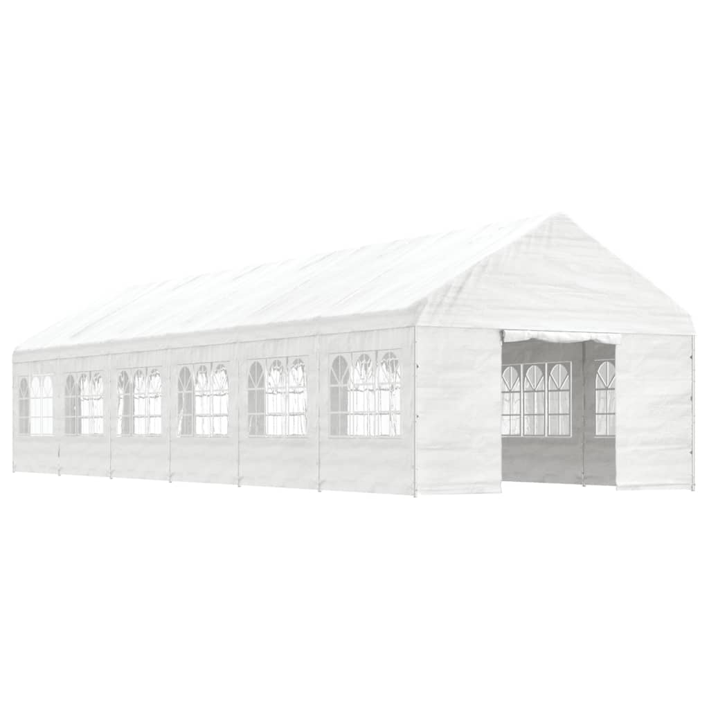 vidaXL Gazebo with Roof White 13.38x4.08x3.22 m Polyethylene