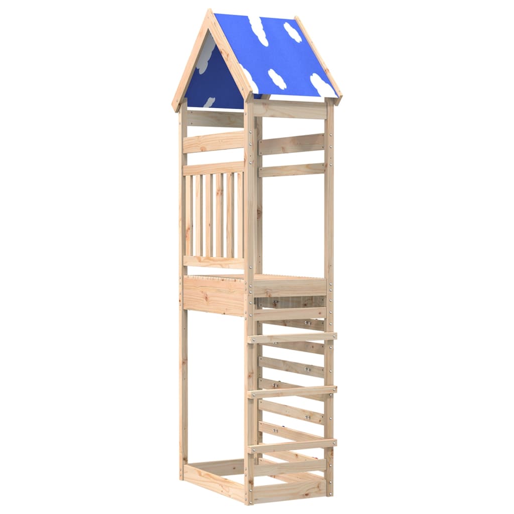 vidaXL Play Tower with Rockwall 85x52.5x265 cm Solid Wood Pine
