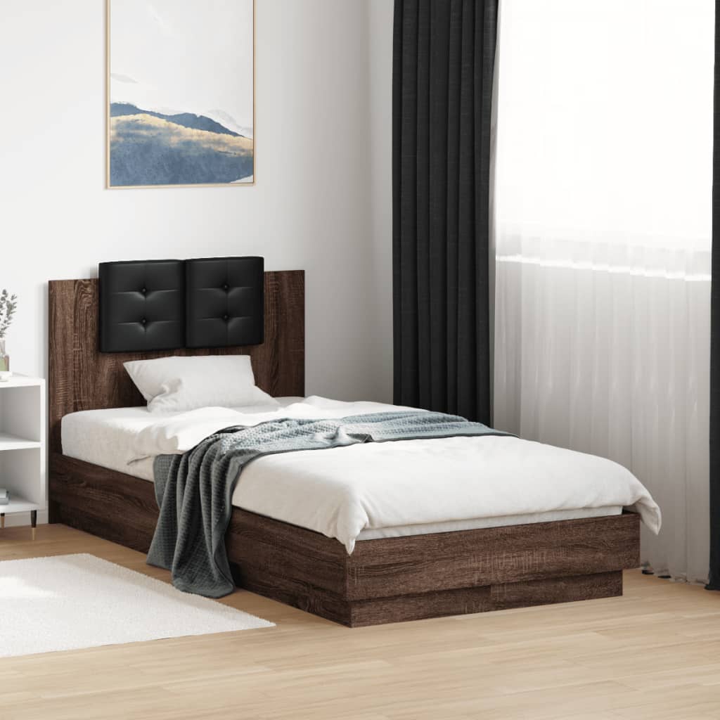 vidaXL Bed Frame without Mattress Brown Oak 75x190 cm Small Single