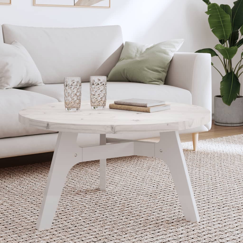 vidaXL Table Top Round White Ø80x3 cm Solid Wood Pine