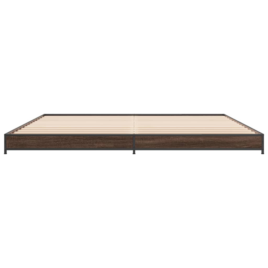 vidaXL Bed Frame without Mattress Brown Oak 180x200 cm Super King