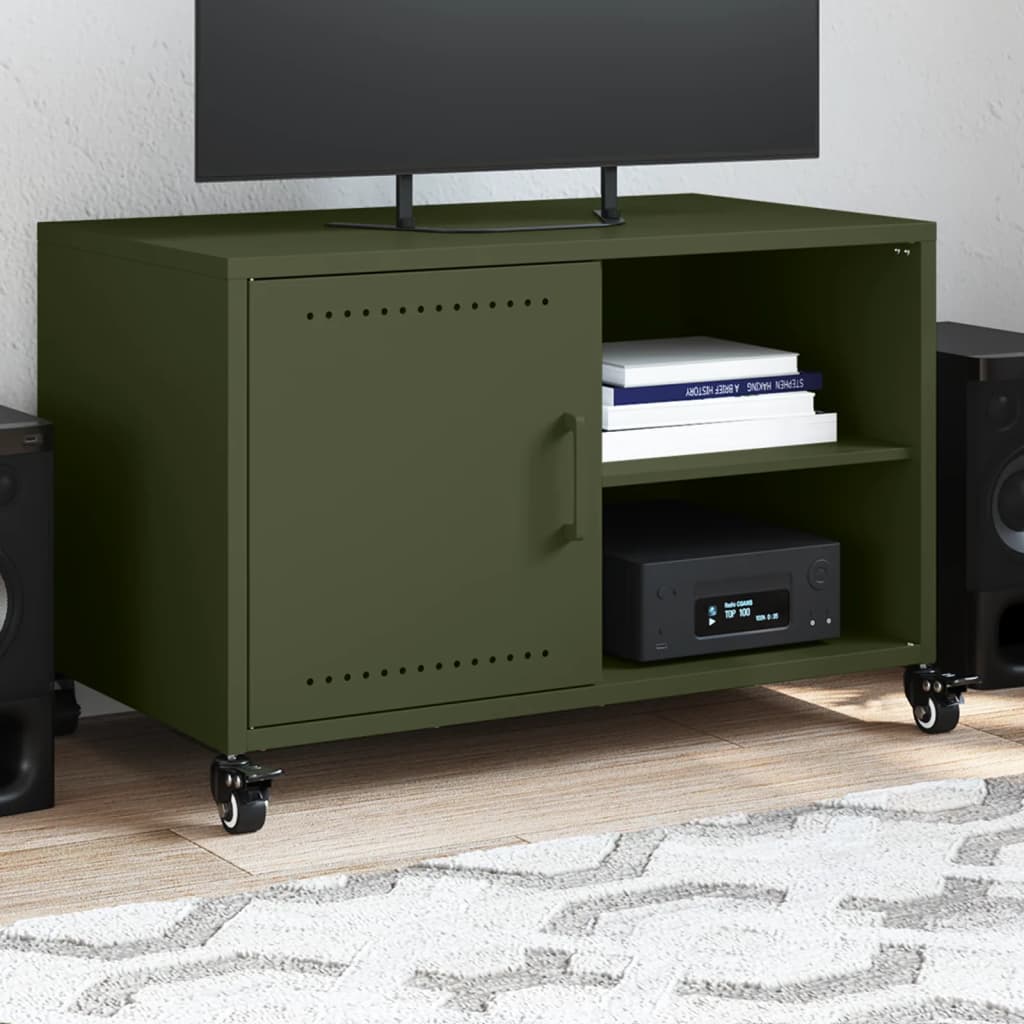 vidaXL TV Cabinet Olive Green 68x39x43.5 cm Steel