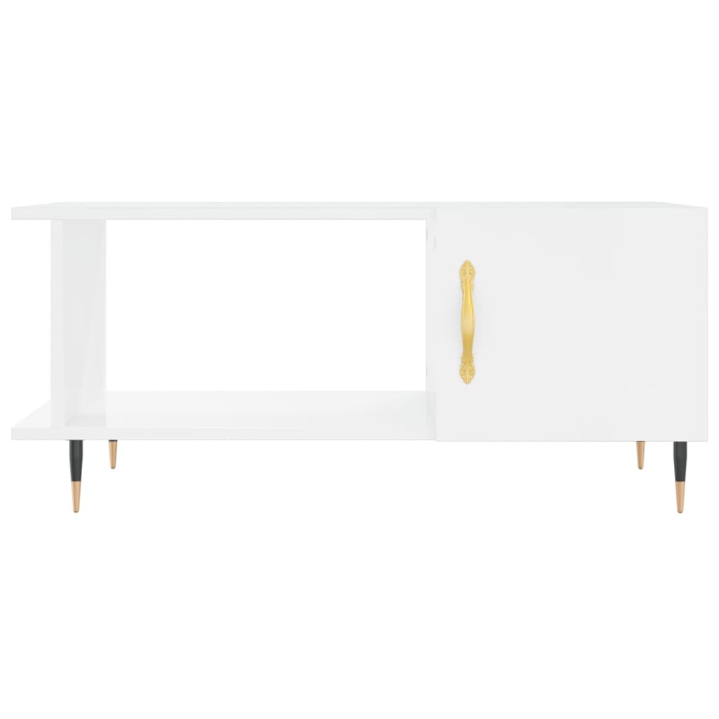 vidaXL Coffee Table High Gloss White 90x50x40 cm Engineered Wood