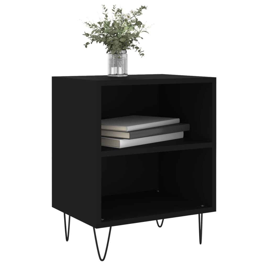 vidaXL Bedside Cabinets 2 pcs Black 40x30x50 cm Engineered Wood