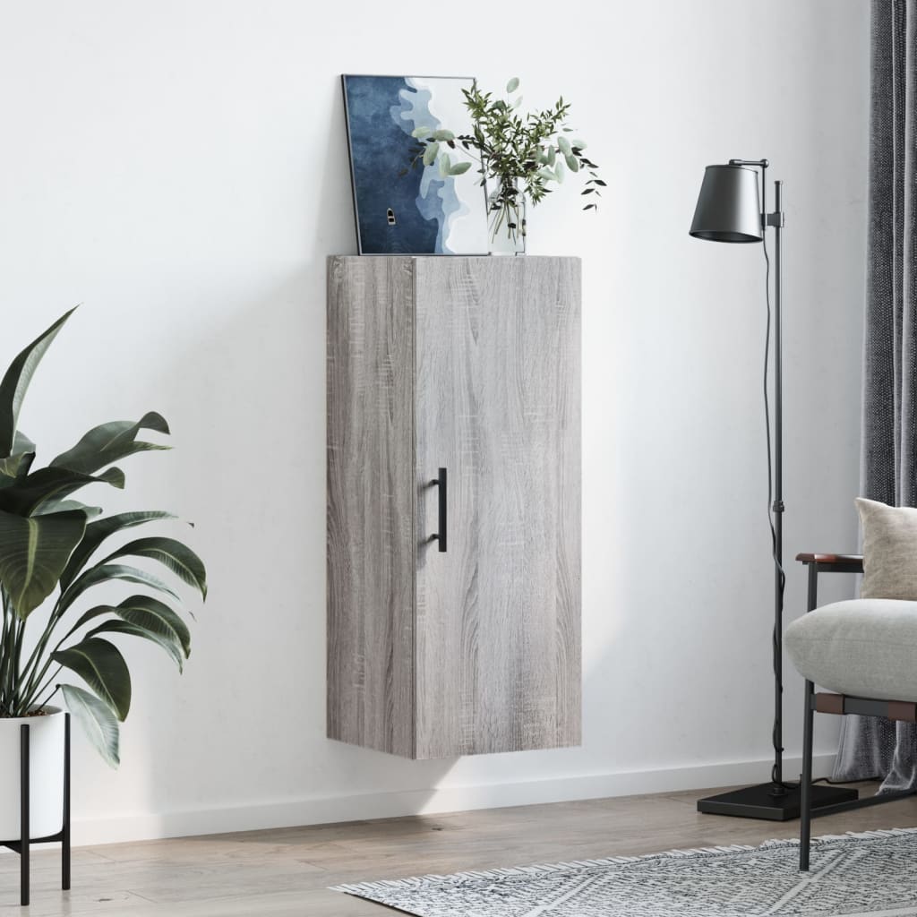 vidaXL Wall Mounted Cabinet Grey Sonoma 34.5x34x90 cm