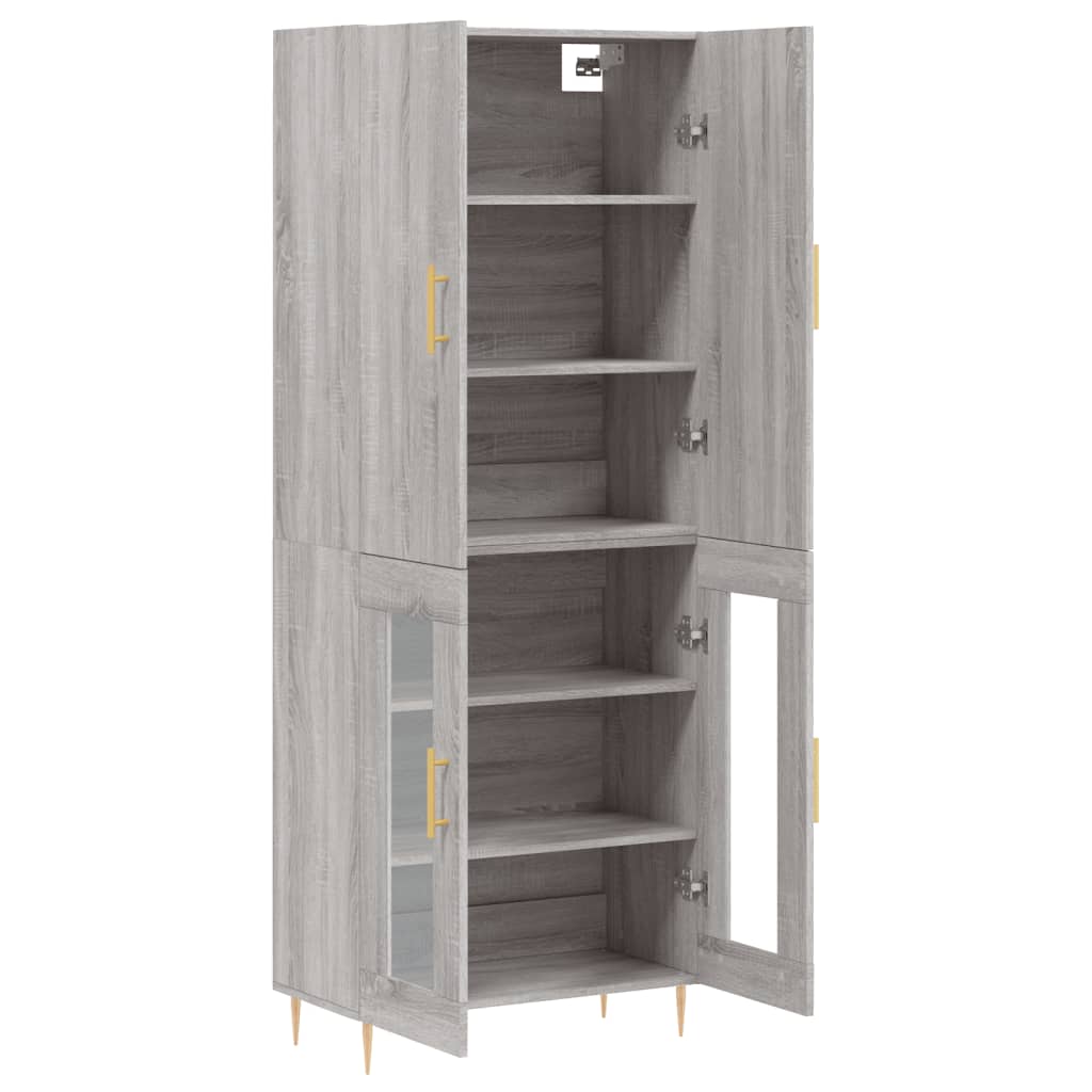 vidaXL Highboard Grey Sonoma 69.5x34x180 cm Engineered Wood