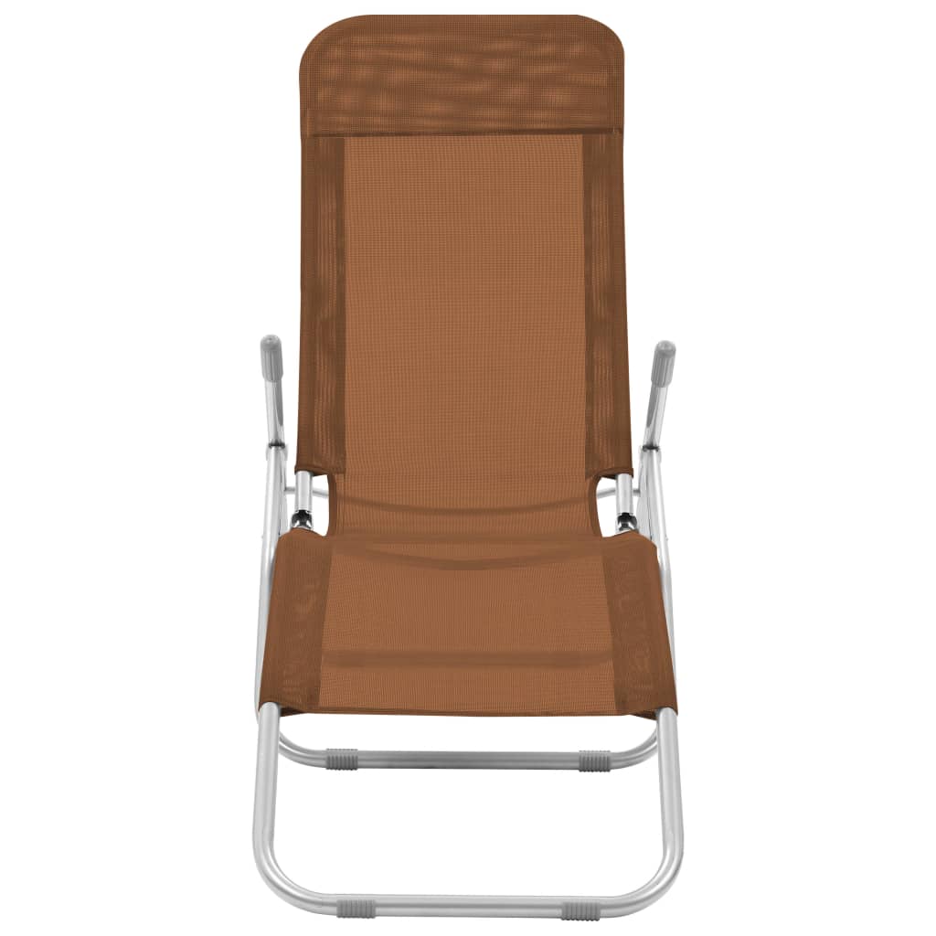 vidaXL Folding Sun Loungers 2 pcs Textilene Taupe