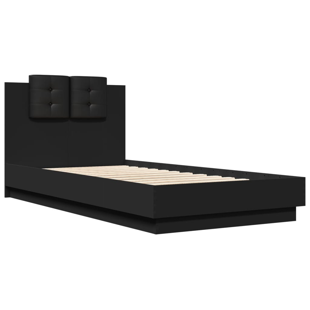 vidaXL Bed Frame without Mattress Black 75x190 cm Small Single