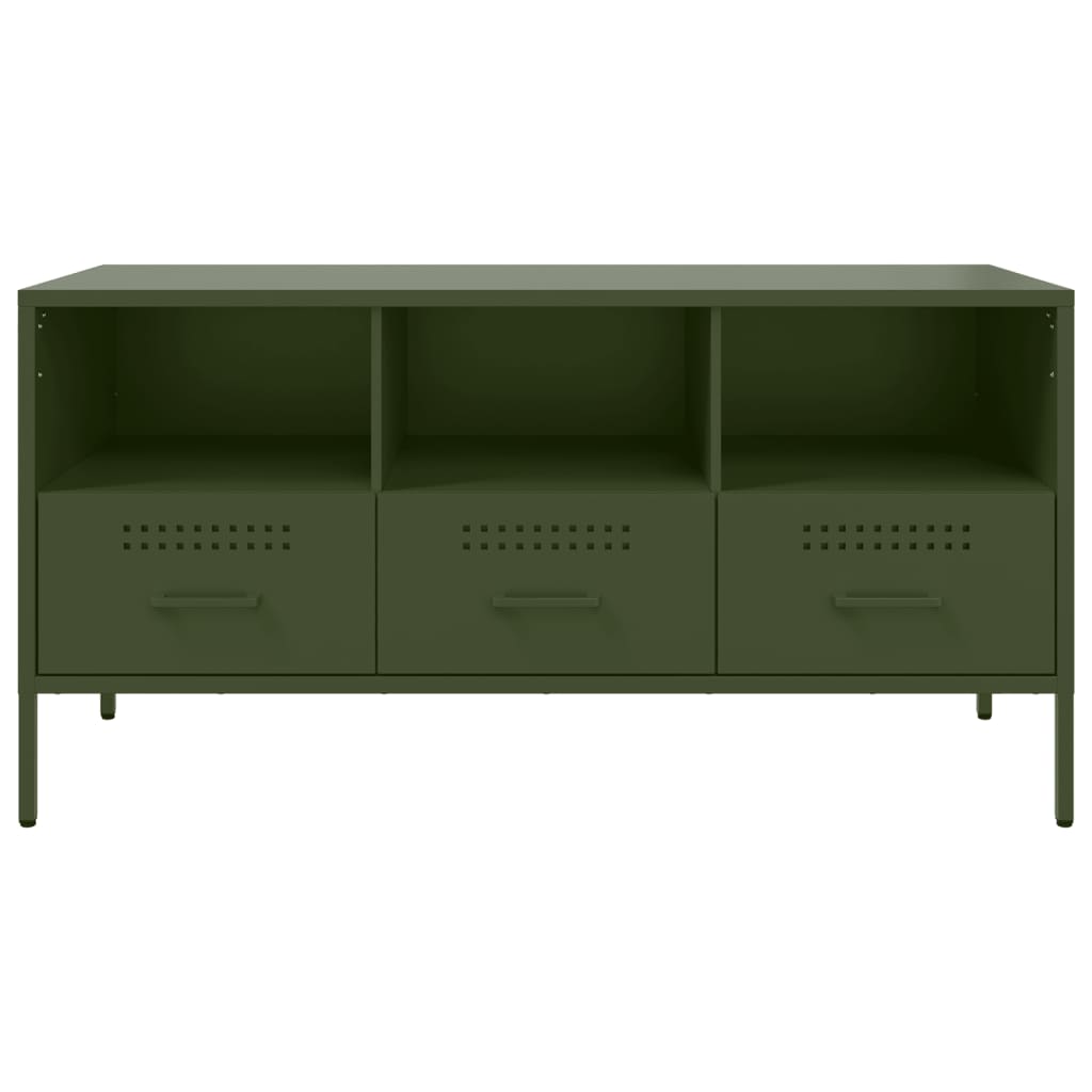 vidaXL TV Cabinet Olive Green 100.5x39x50.5 cm Steel