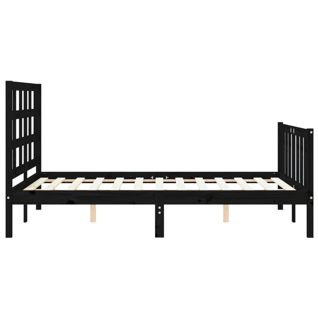 vidaXL Bed Frame without Mattress Black 120x200 cm Solid Wood Pine