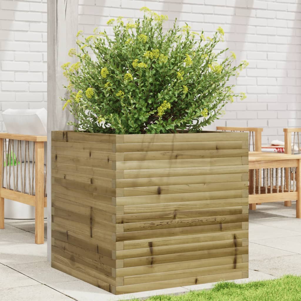 vidaXL Garden Planter 70x70x68.5 cm Impregnated Wood Pine