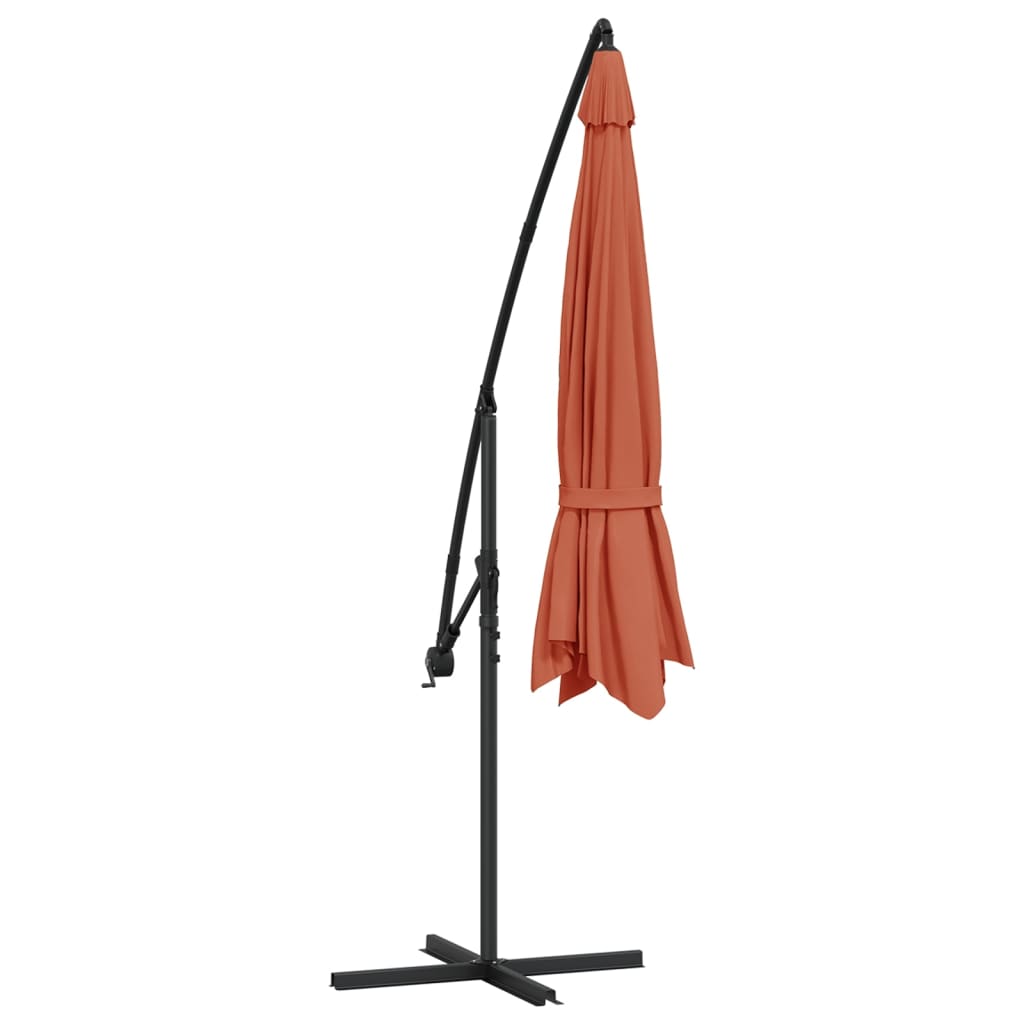 vidaXL Cantilever Garden Parasol with Aluminium Pole 350 cm Terracotta