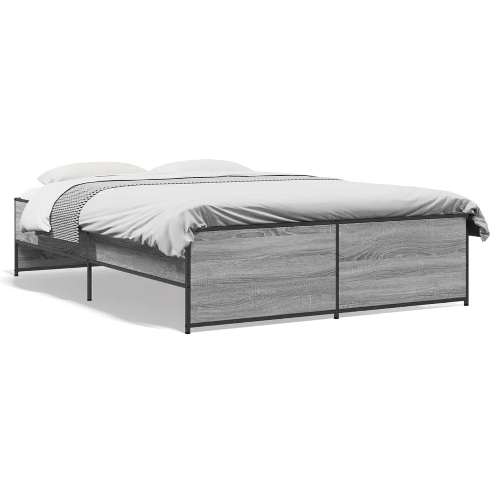 vidaXL Bed Frame without Mattress Grey Sonoma 120x200 cm