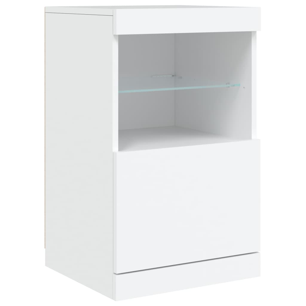 vidaXL Sideboard with LED Lights White 162x37x67 cm