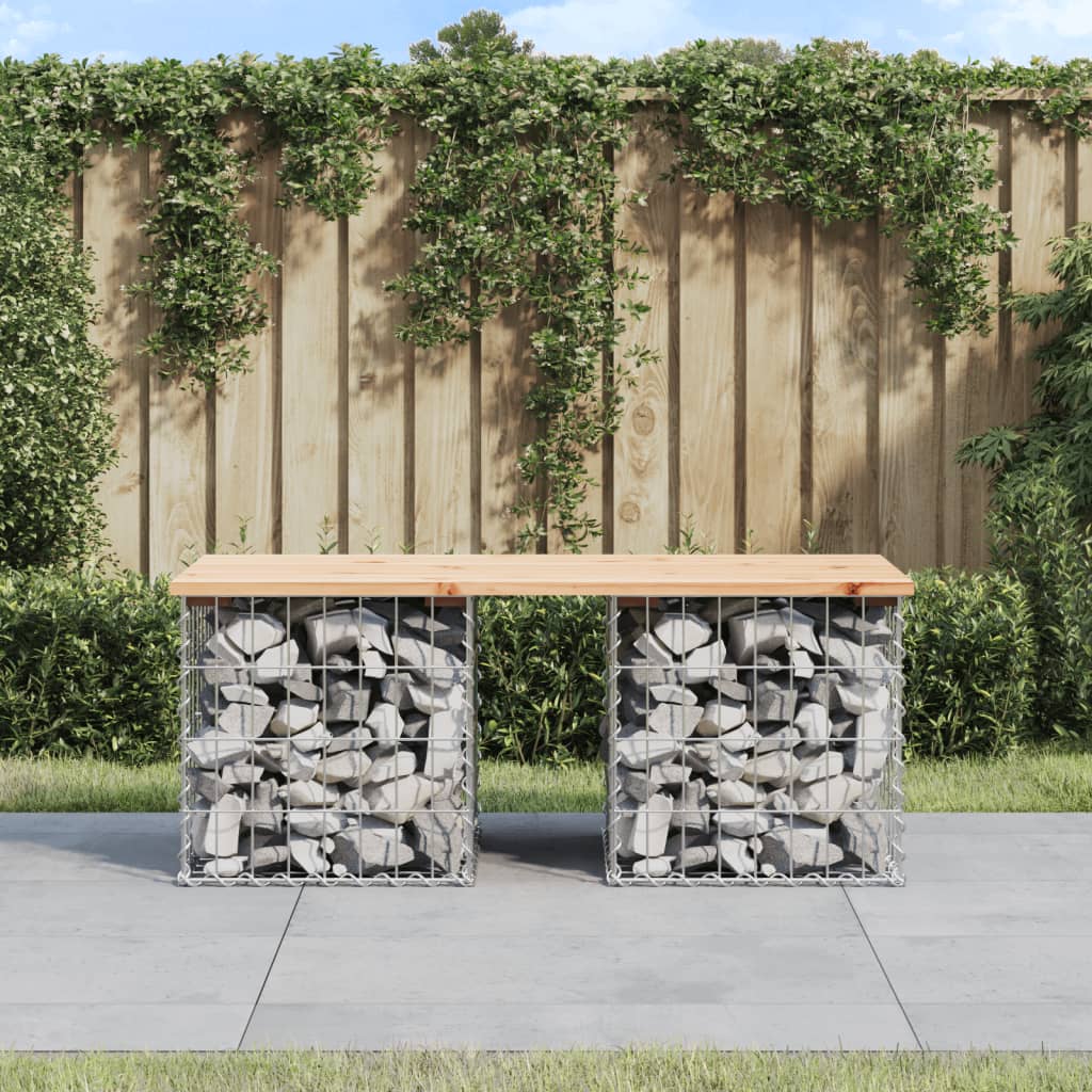 vidaXL Garden Bench Gabion Design 103x44x42 cm Solid Wood Pine