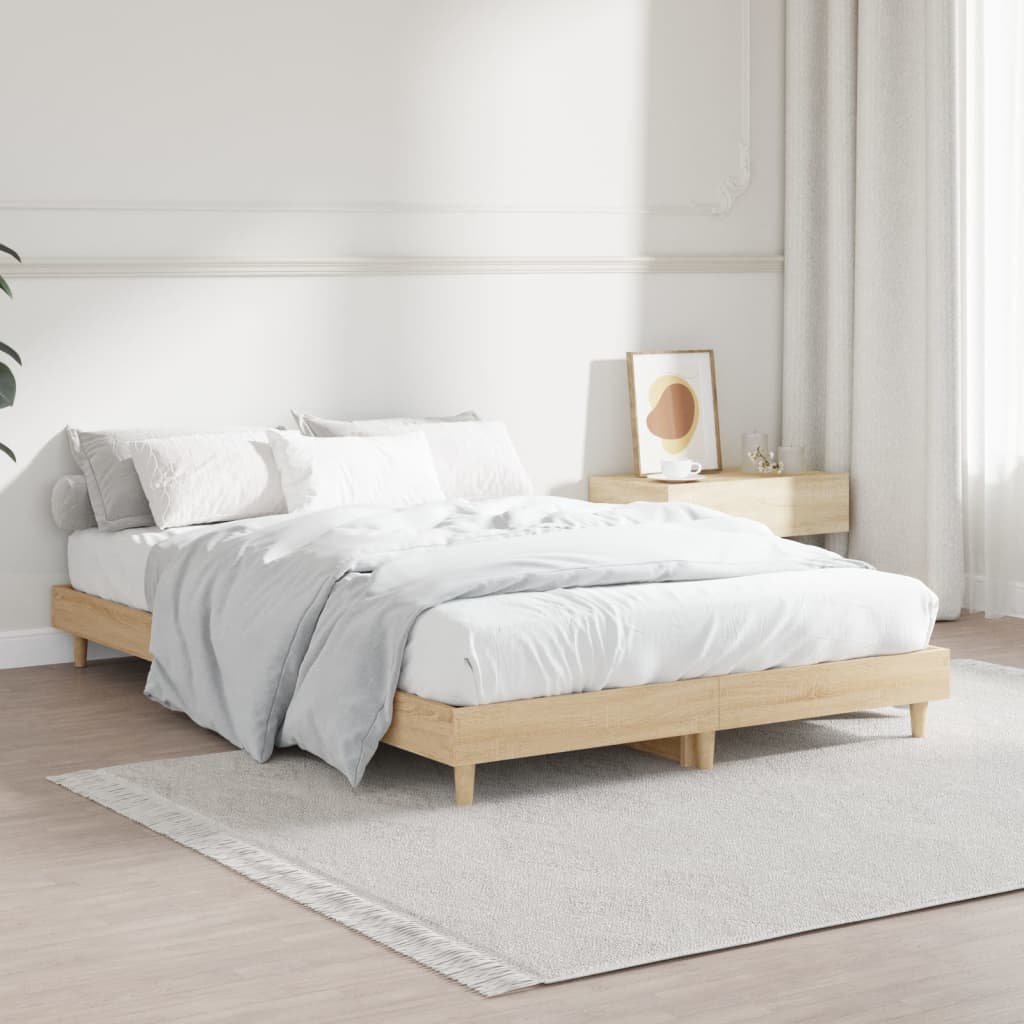 vidaXL Bed Frame without Mattress Sonoma Oak 120x190 cm Small Double Engineered Wood