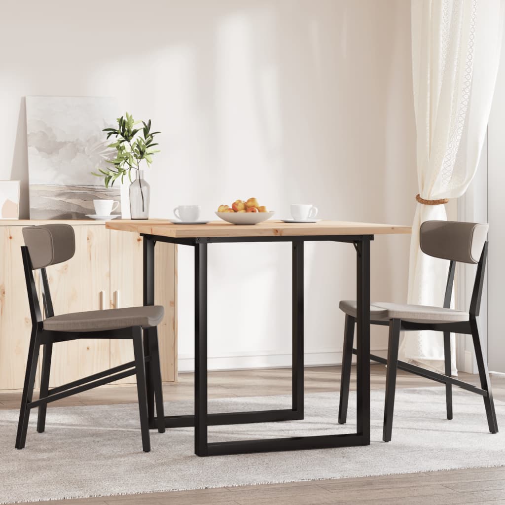 vidaXL Dining Table O-Frame 90x90x75.5 cm Solid Wood Pine and Cast Iron