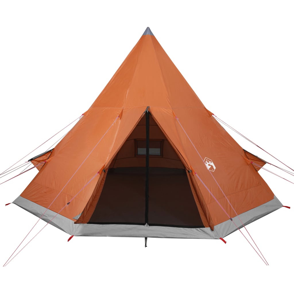 vidaXL Camping Tent Tipi 4-Person Orange Waterproof