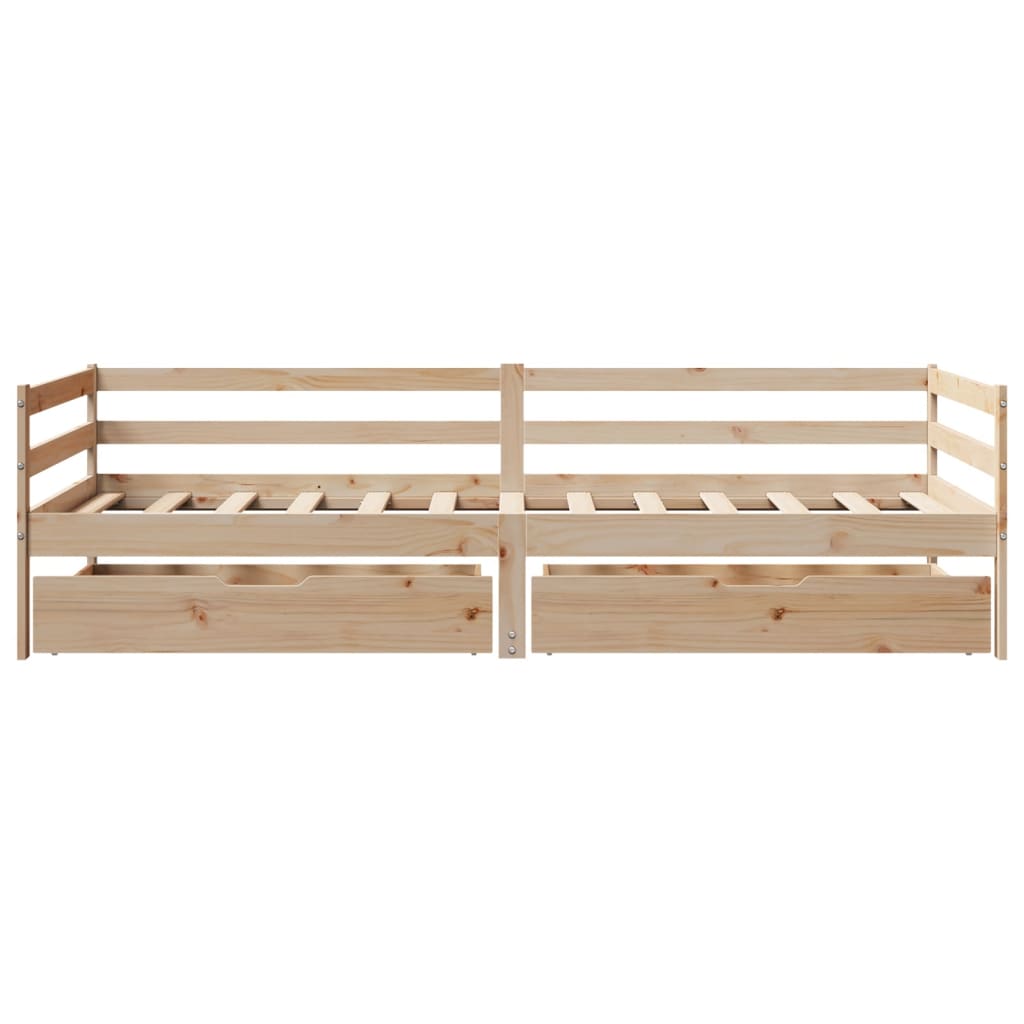 vidaXL Daybed with Drawers without Mattress 90x200 cm Solid Wood