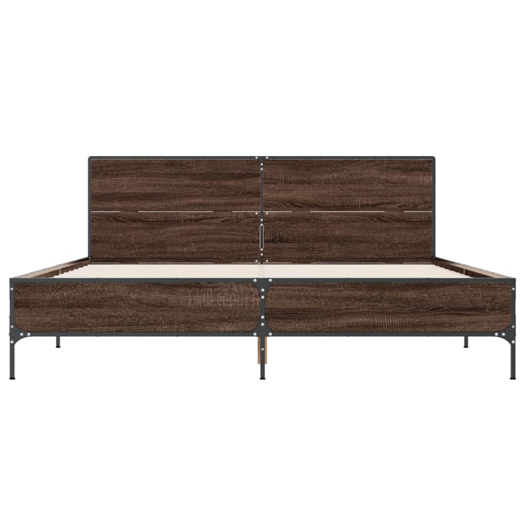 vidaXL Bed Frame without Mattress Brown Oak 120x200 cm