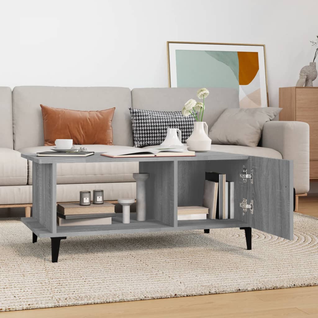 vidaXL Coffee Table Grey Sonoma 90x50x40 cm Engineered Wood