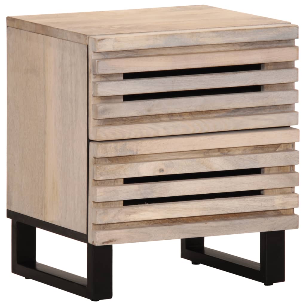 vidaXL Bedside Cabinets 2 pcs 40x33x46 cm Solid Wood Bleached Mango