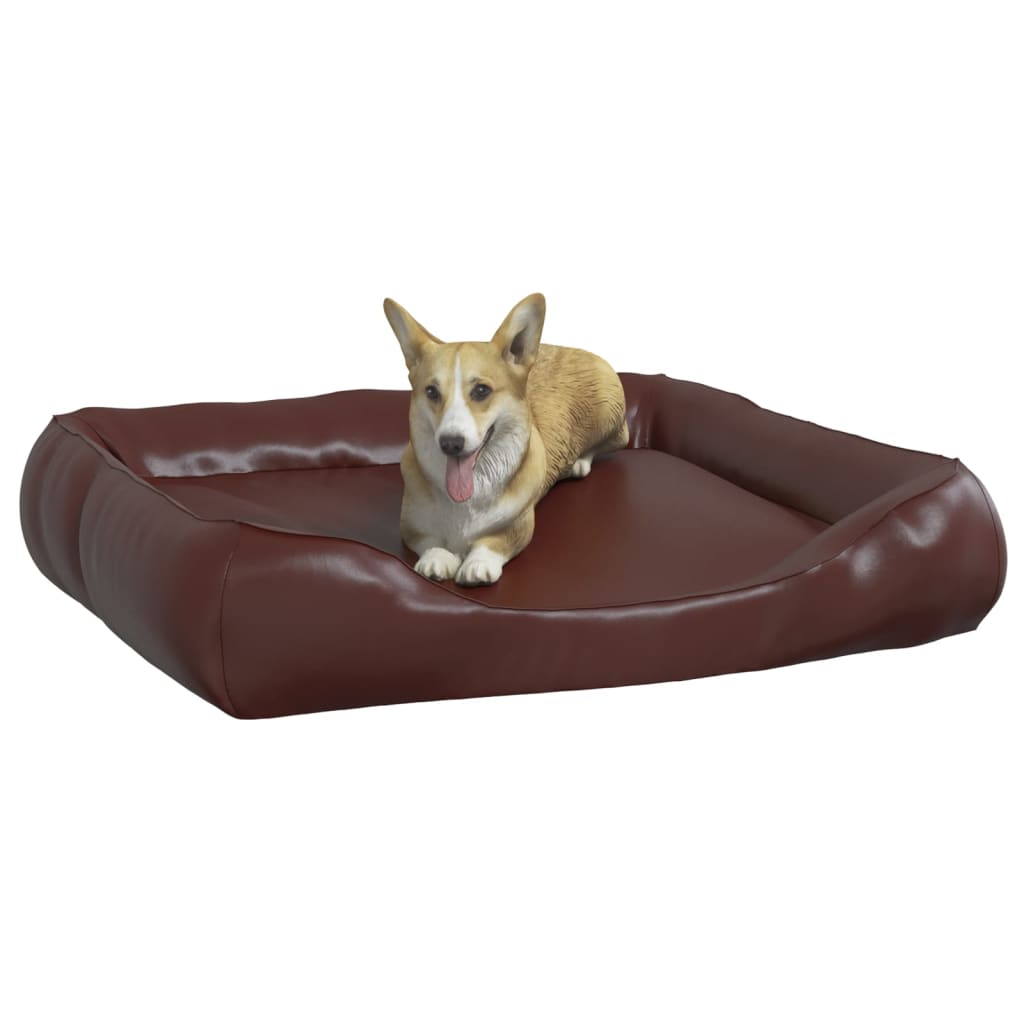 vidaXL Dog Bed Brown 105x80x25 cm Faux Leather