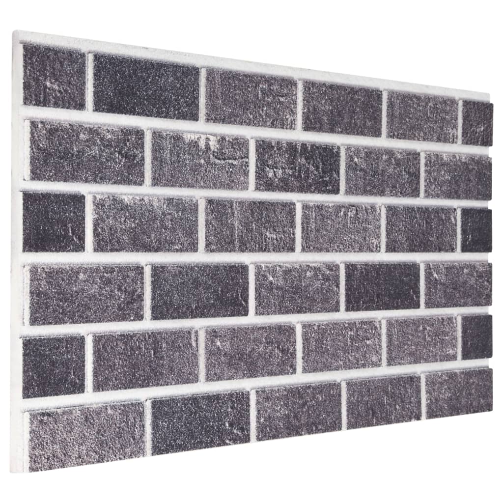 vidaXL 3D Wall Panels with Black & Grey Brick Design 10 pcs EPS