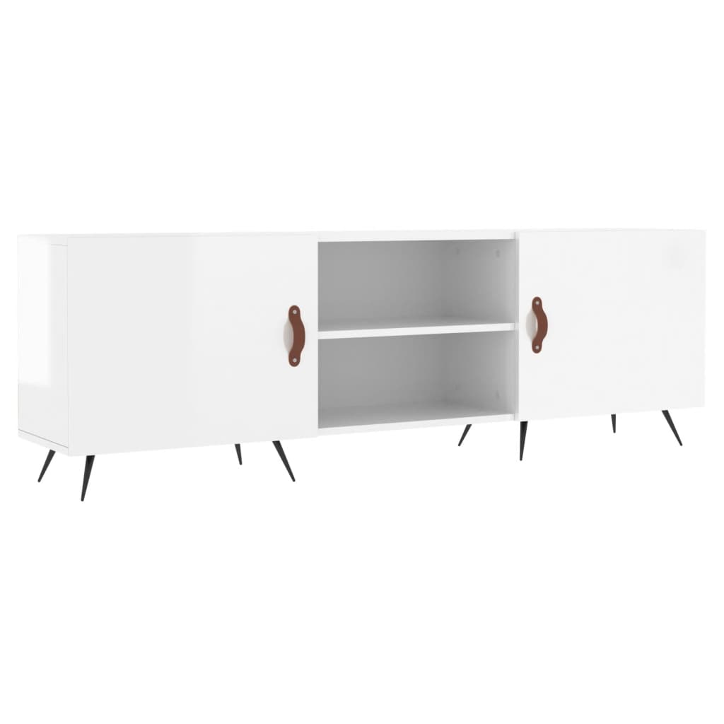 vidaXL TV Cabinet High Gloss White 150x30x50 cm Engineered Wood