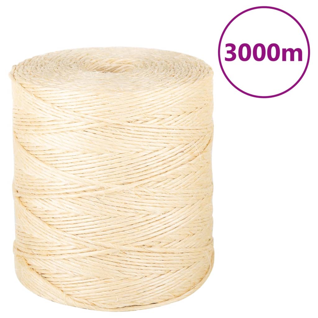 vidaXL Rope 100% Sisal 2 mm 3000 m