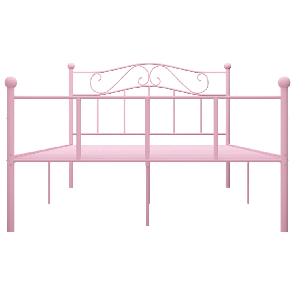 vidaXL Bed Frame without Mattress Pink Metal 120x200 cm