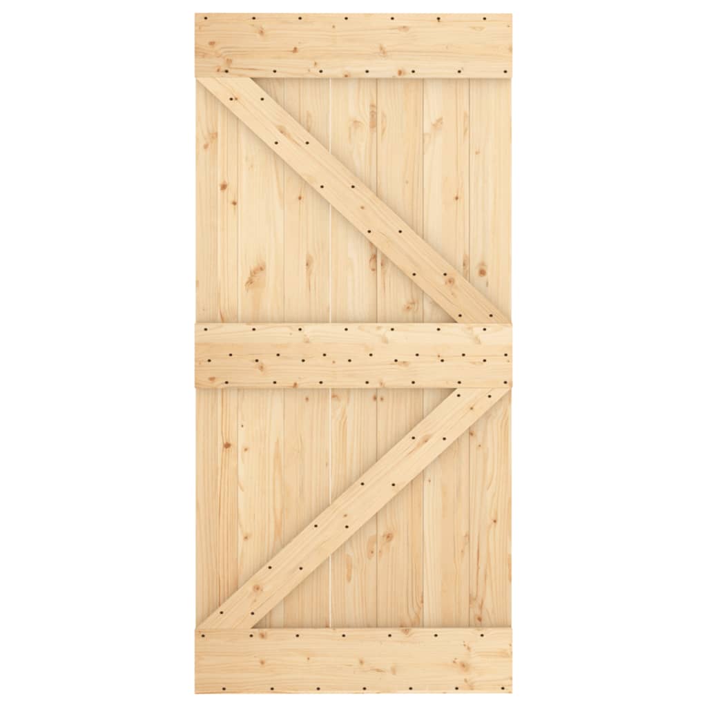 vidaXL Sliding Door with Hardware Set 100x210 cm Solid Wood Pine