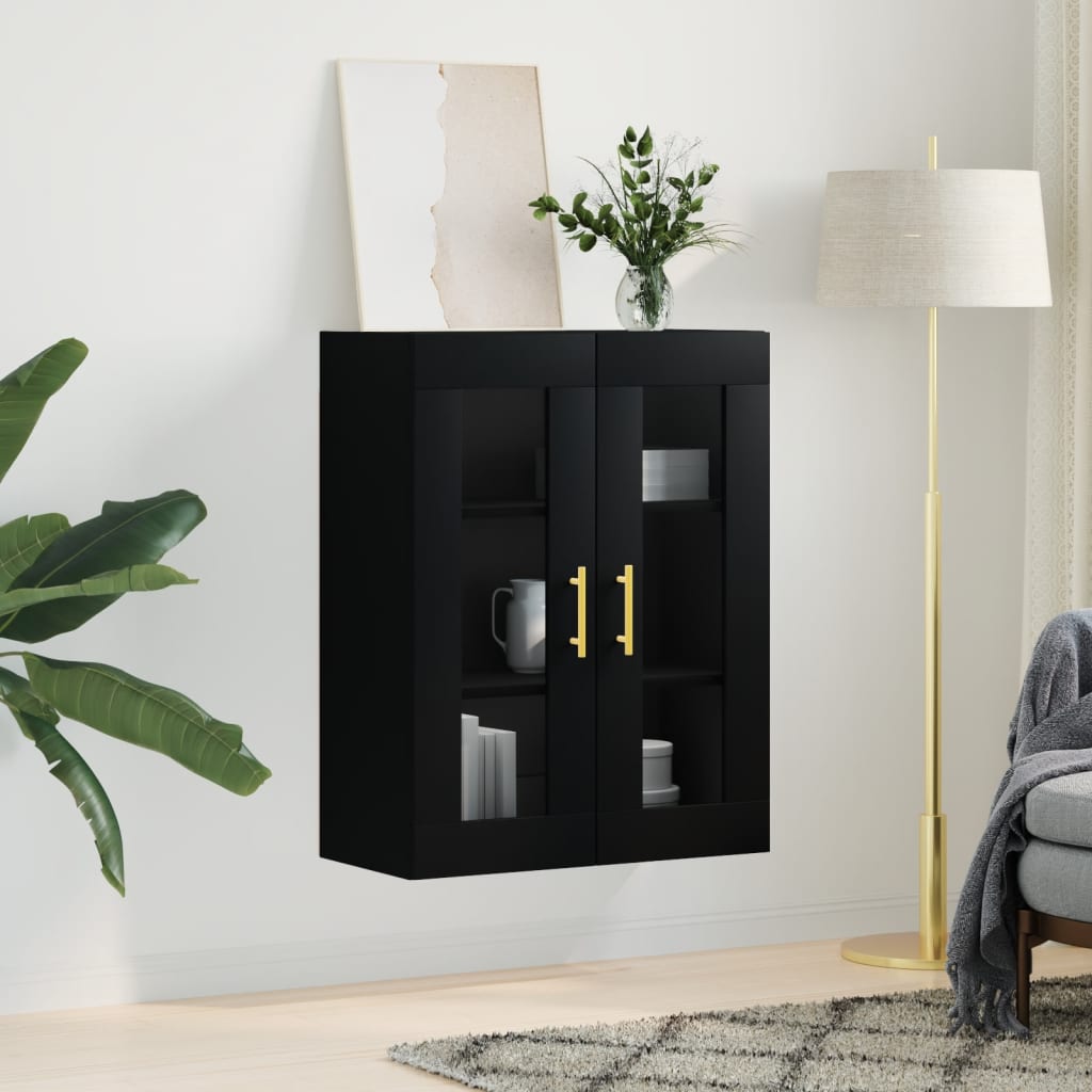 vidaXL Wall Mounted Cabinet Black 69.5x34x90 cm