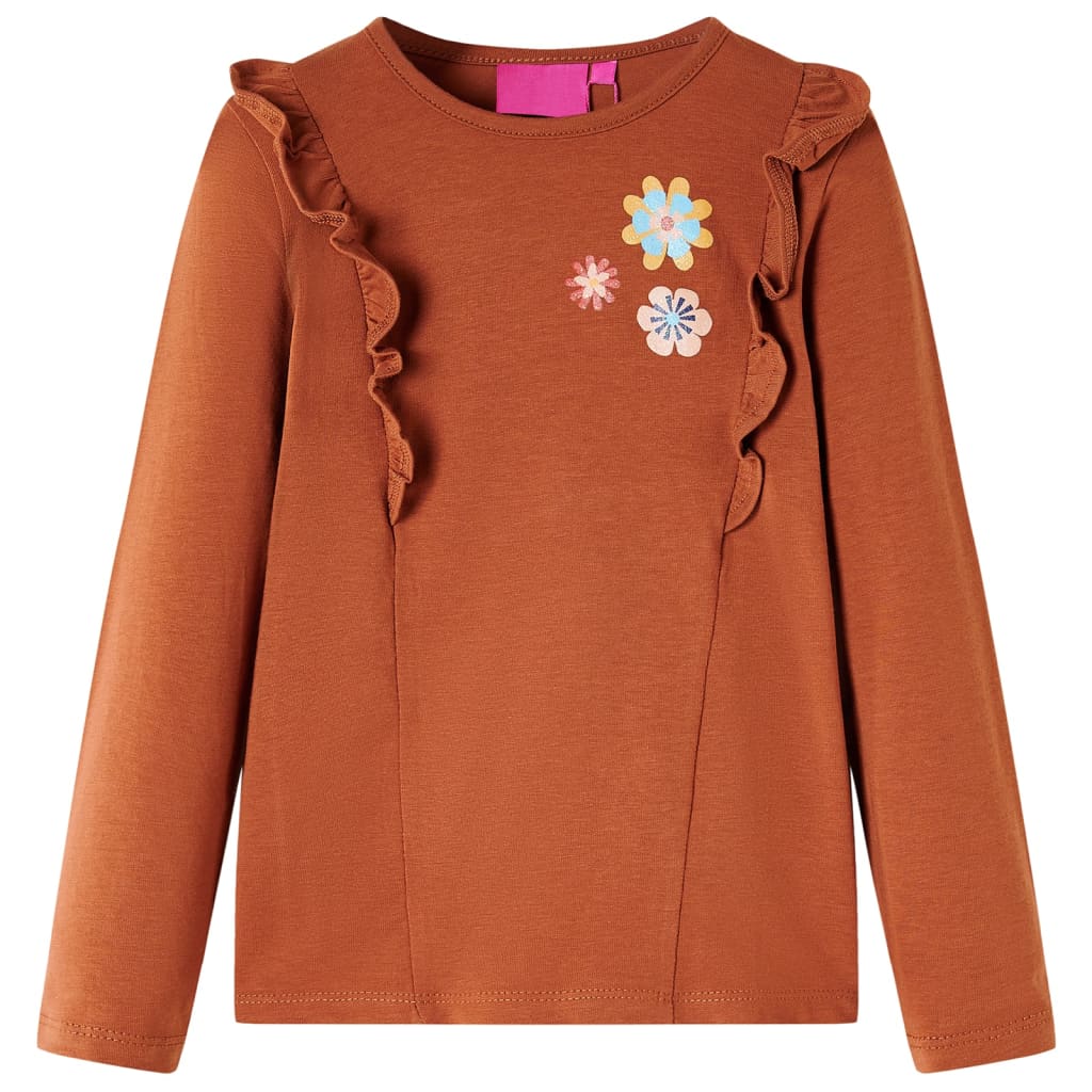 Kids' T-shirt with Long Sleeves Cognac 104