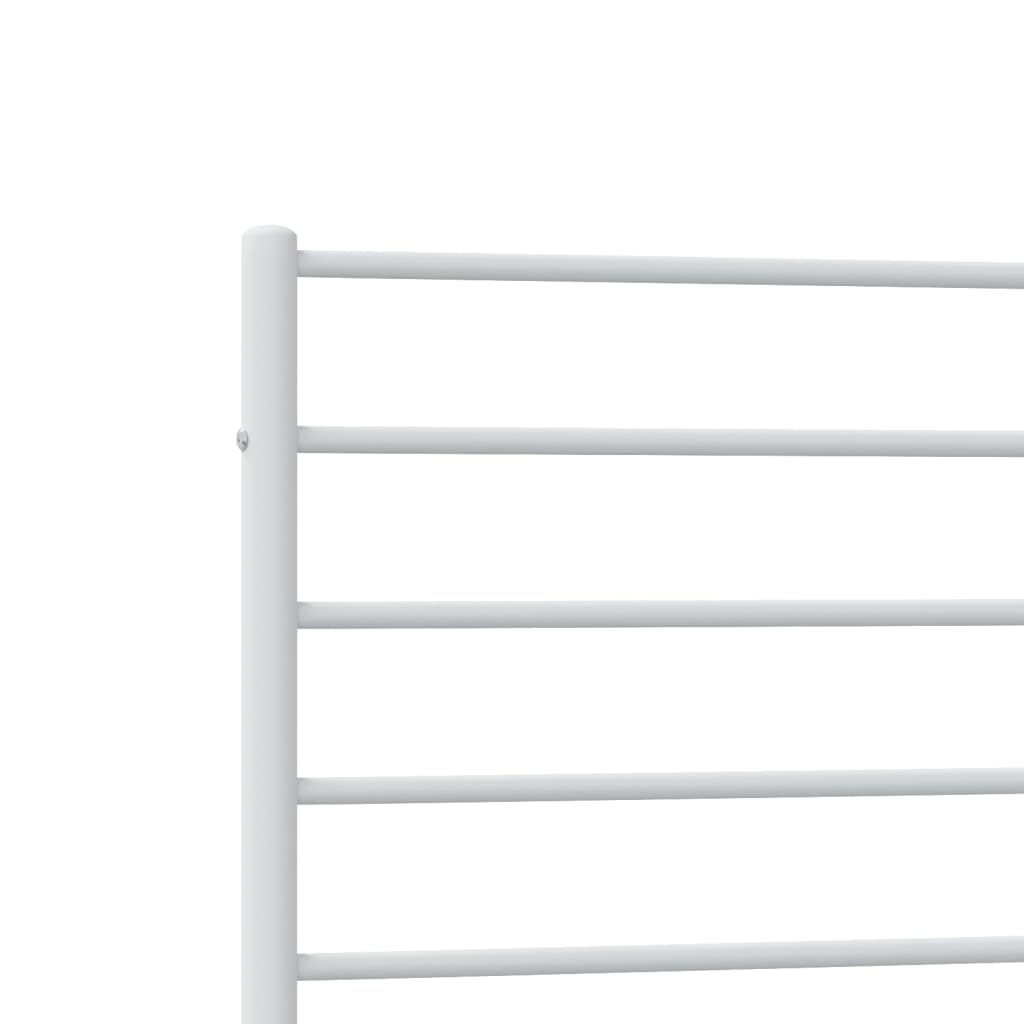 vidaXL Metal Bed Frame without Mattress with Headboard White 100x200 cm