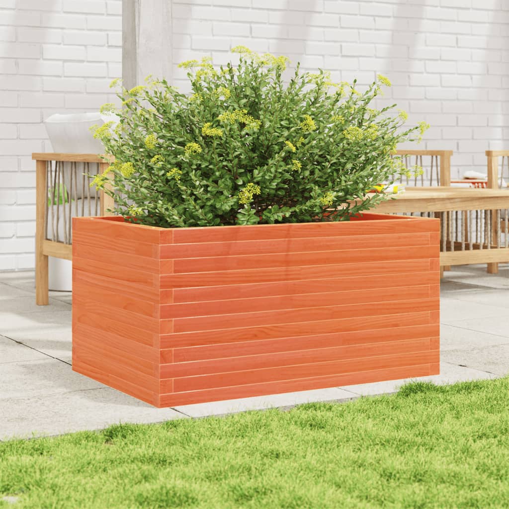 vidaXL Garden Planter Wax Brown 90x60x46 cm Solid Wood Pine