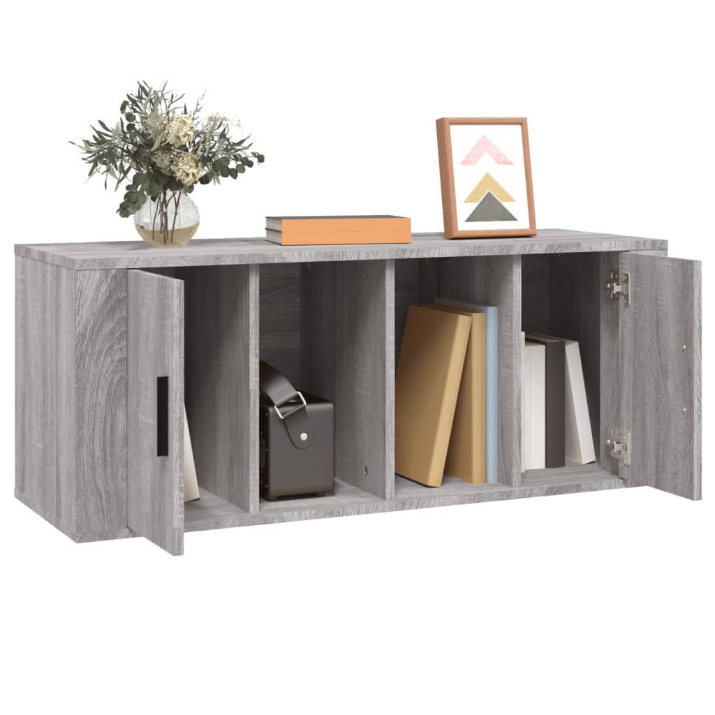 vidaXL TV Cabinet Grey Sonoma 100x35x40 cm Engineered Wood