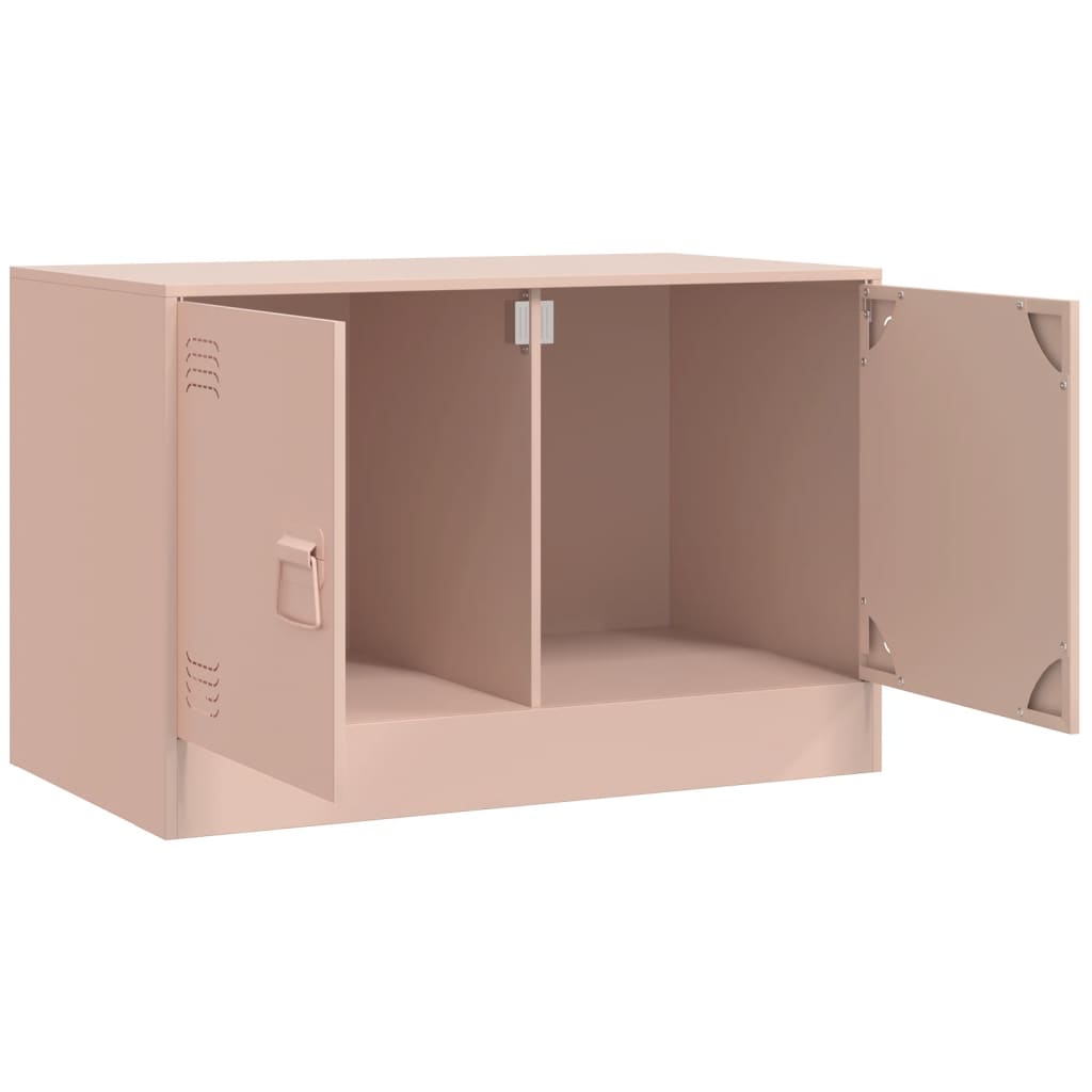 vidaXL TV Cabinet Pink 67x39x44 cm Steel