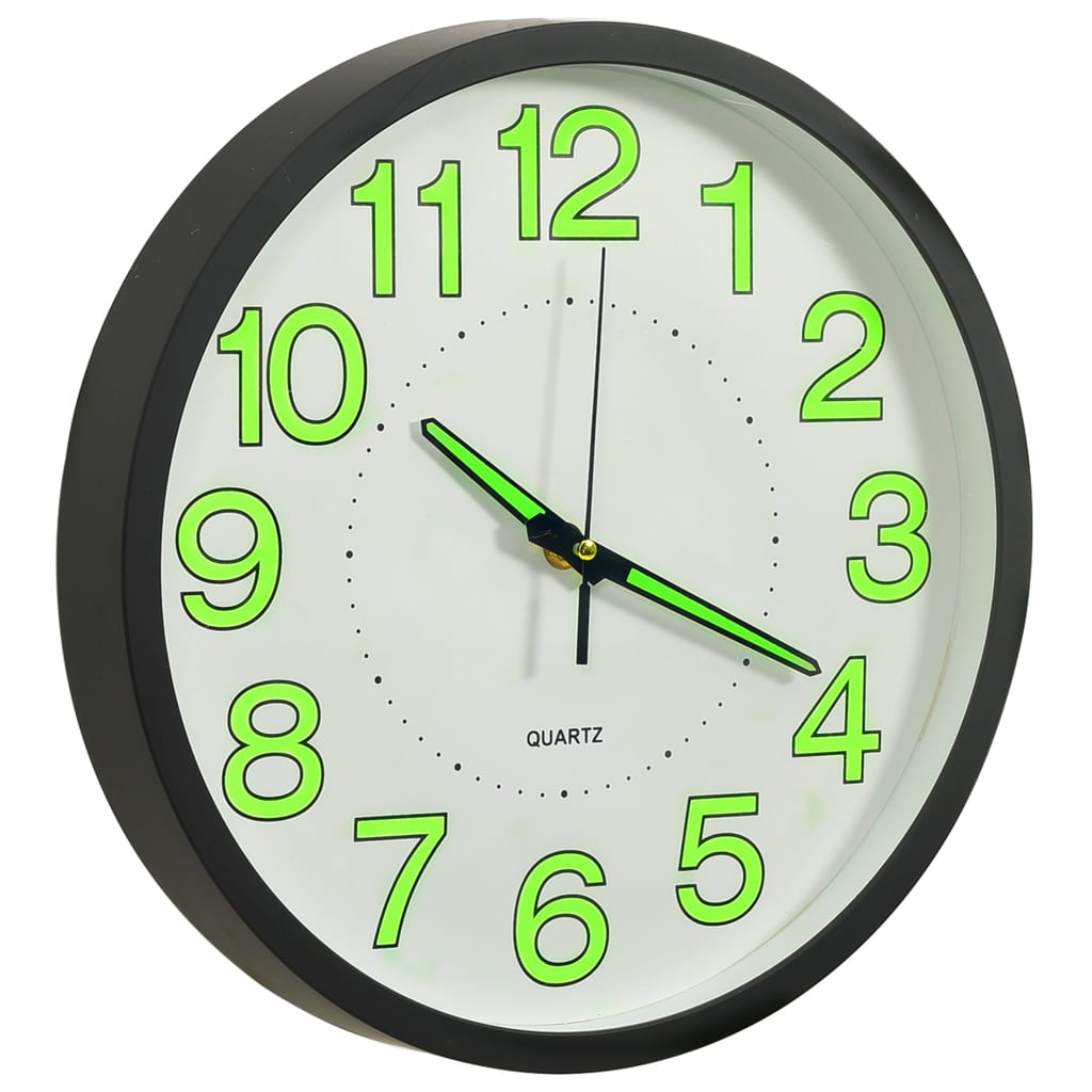 vidaXL Luminous Wall Clock Black 30 cm