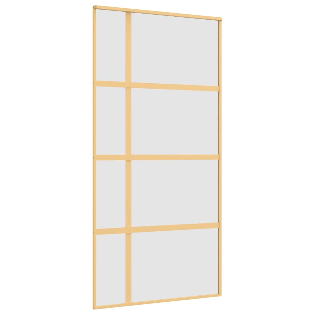 vidaXL Sliding Door Gold 102.5x205 cm Frosted ESG Glass and Aluminium