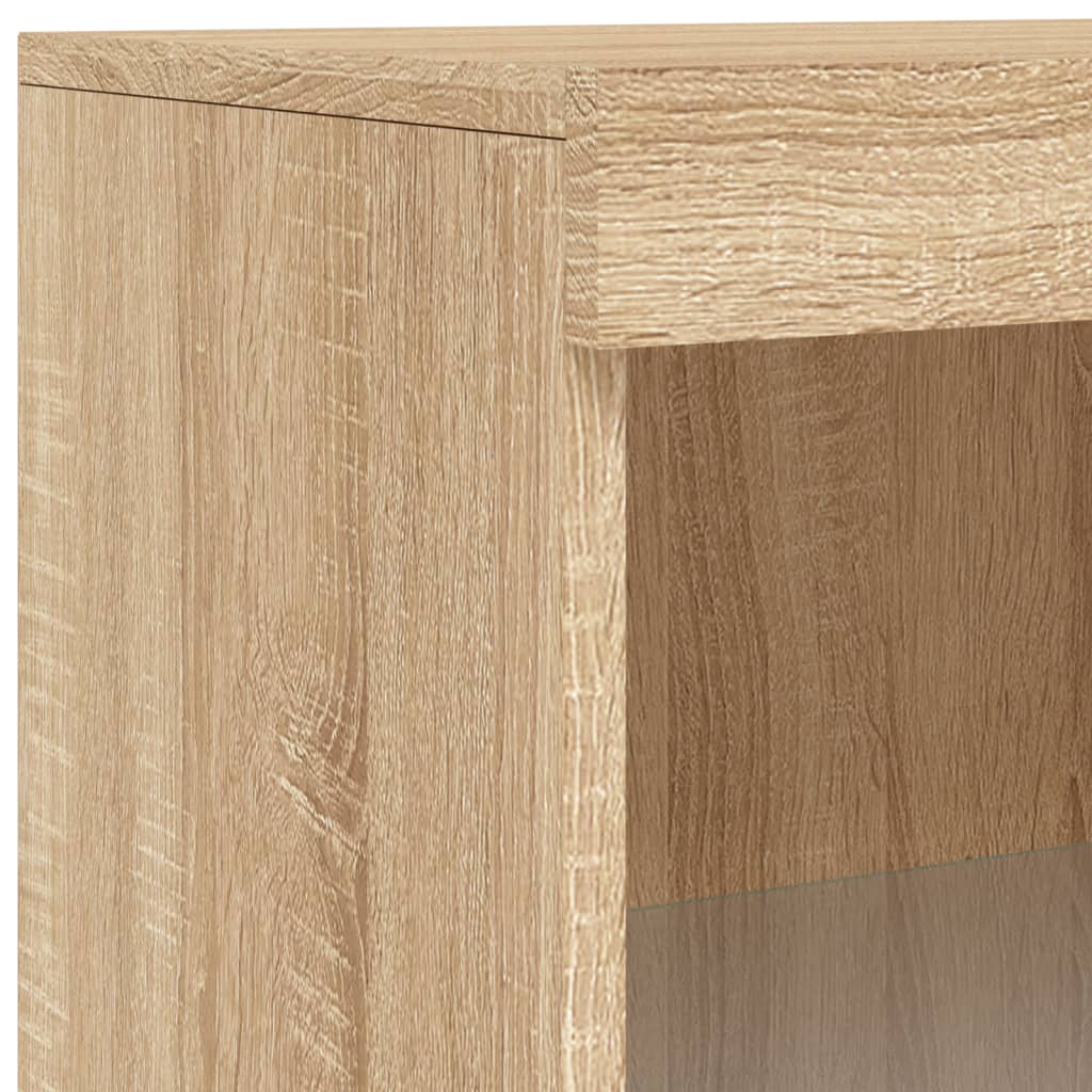 vidaXL Sideboard with LED Lights Sonoma Oak 60.5x37x100 cm