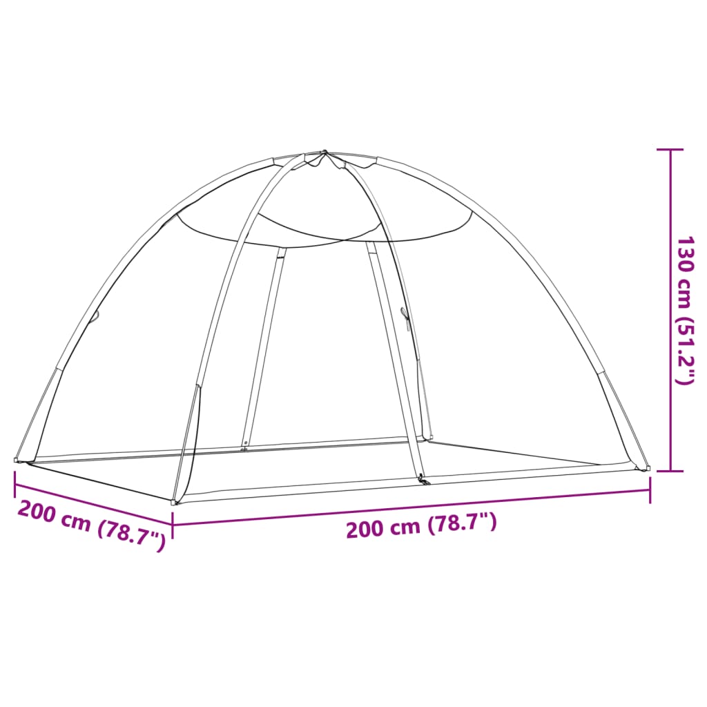 vidaXL Mosquito Net Mongolia with Doors 220 Mesh Black 200x150x140 cm