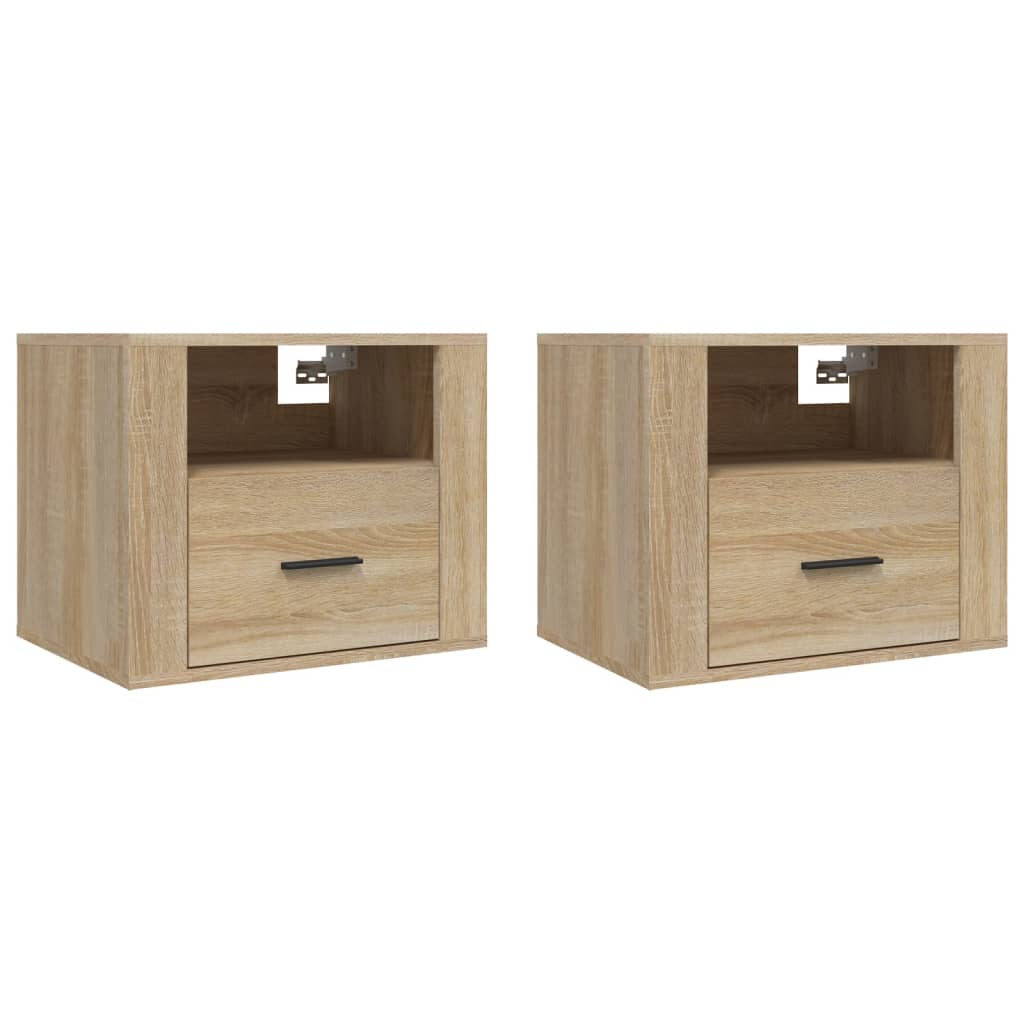 vidaXL Wall-mounted Bedside Cabinets 2 pcs Sonoma Oak 50x36x40 cm