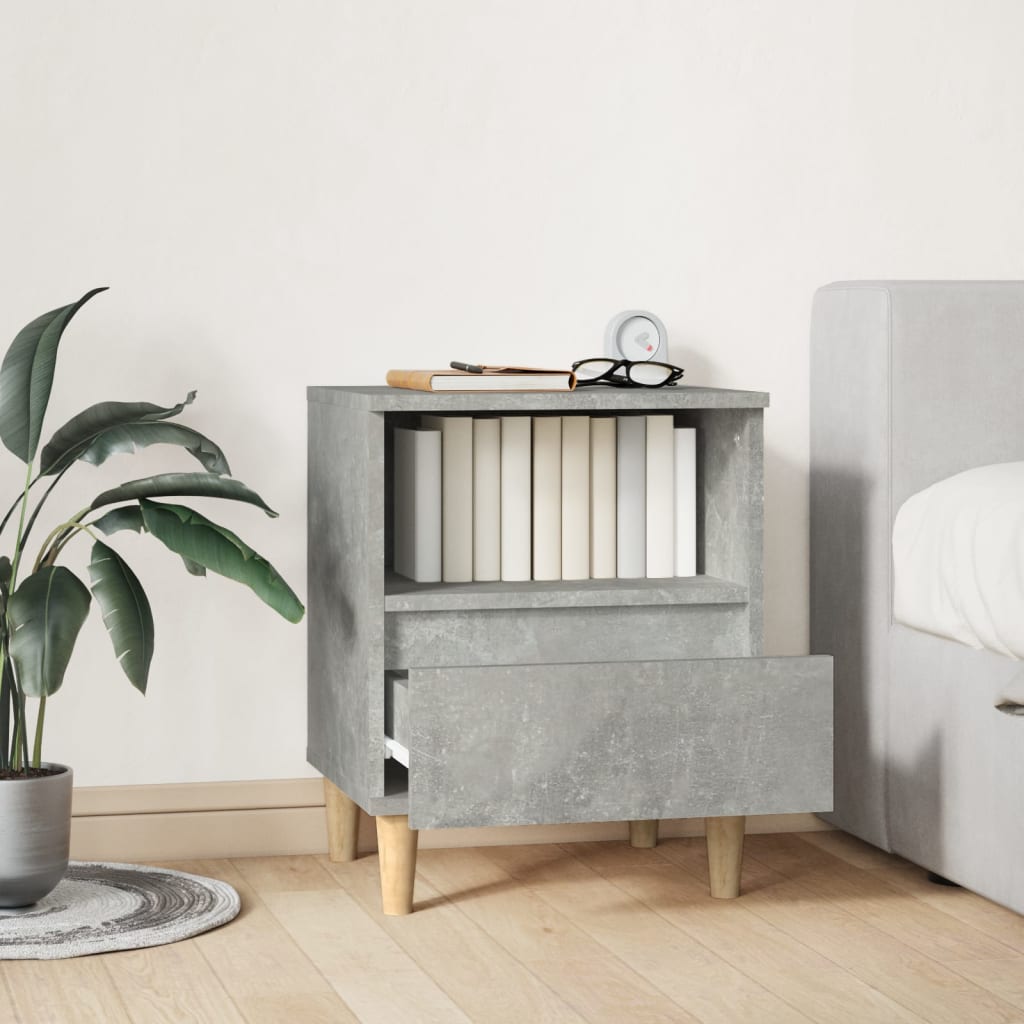 vidaXL Bedside Cabinet Concrete Grey 40x35x50 cm